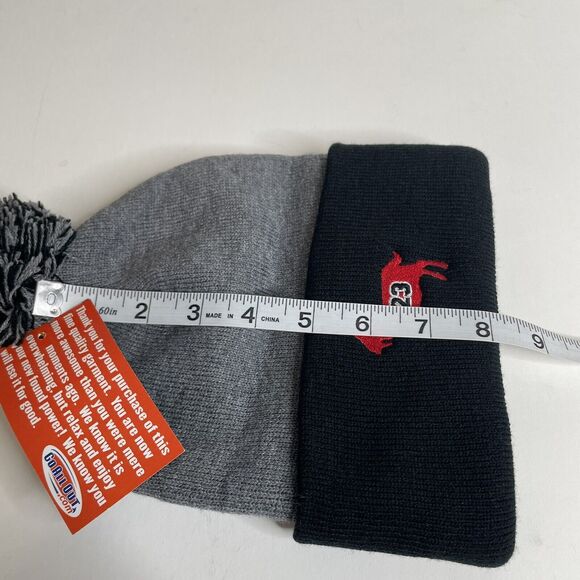 New 23 GOAT Winter Beanie, Gray/Black, Knit, Pom, Acrylic NWT - Picture 9 of 9